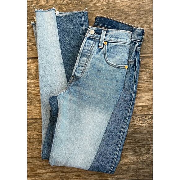 Levi's Premium 501 SPLICED JEANS Size W24/ L30 - Picture 10 of 11